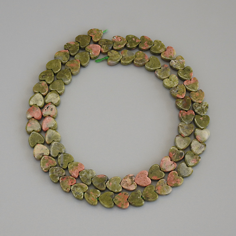 Koraliki heliotrop w kształcie serca, średnica 6×6×2 mm ± na nitce, długość 38 cm+