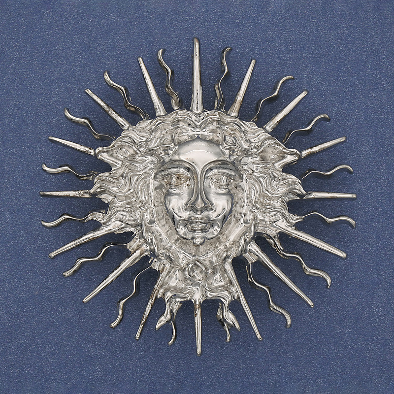 Broszka-wisiorek Jarilo z metalu srebrzystego 59 mm+