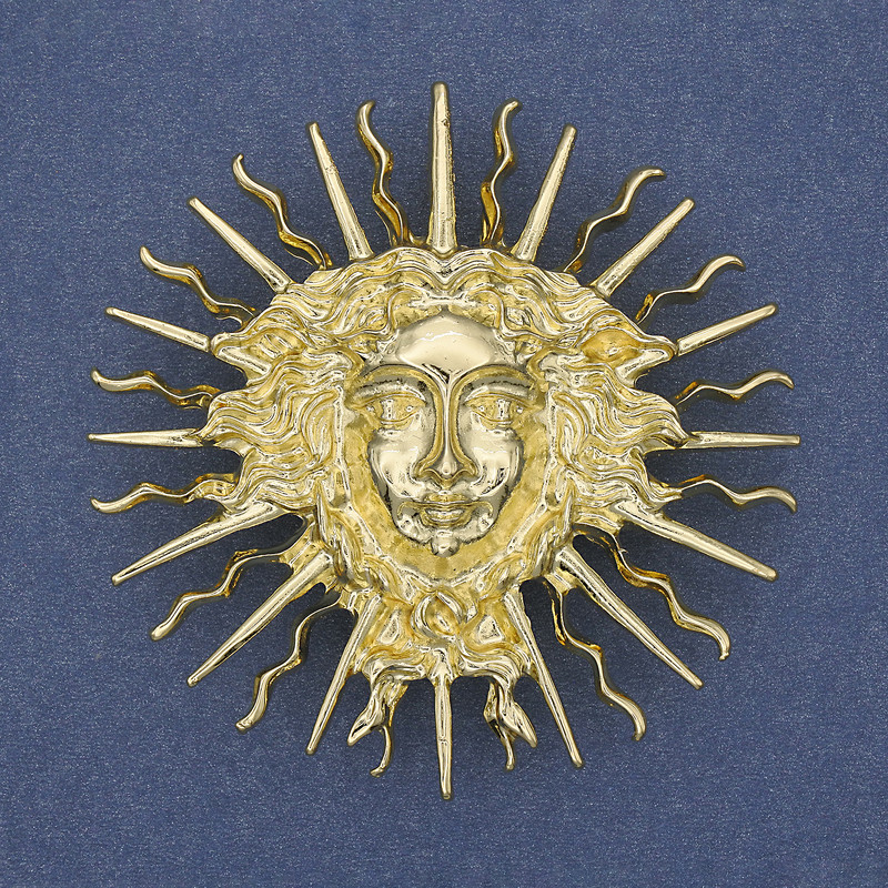 Broszka-wisiorek „Jaryło” złocisty metal 59 mm+