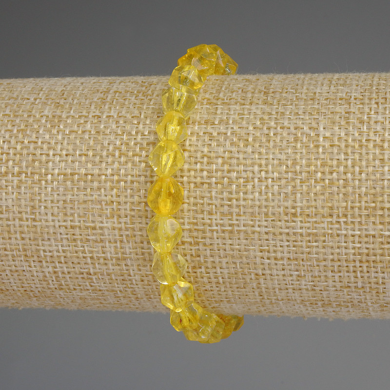 Bransoletka z cytryną fasetowaną, średnica 7×7 mm, długość 18 cm, elastyczna