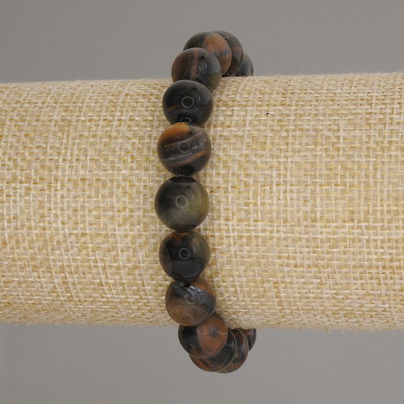 Bransoletka z sokolego oka, gładkie kuleczki, średnica 10 mm, długość 18 cm, elastyczna