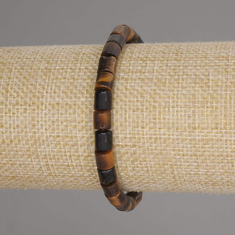 Bransoletka z tygrysiego oka, cylindryczna, 6×6 mm, długość 18 cm, elastyczna