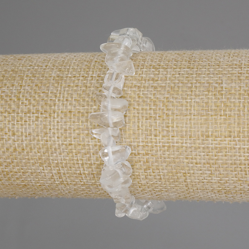 Bransoletka z kryształu górskiego – drobinka, średnica 6–9×3–6 mm ±, długość 18 cm ±, stretch