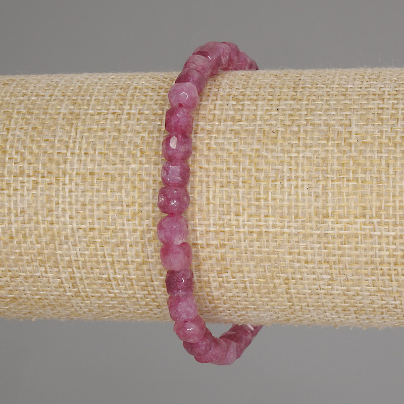 Bransoletka z turmalinu, fasetowane kostki 5×5 mm, długość 18 cm, elastyczna