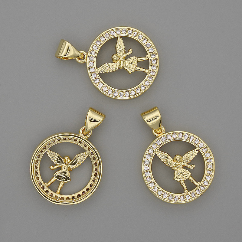 Wisiorek Anioł 16 mm, długość 22 mm, złoty metal