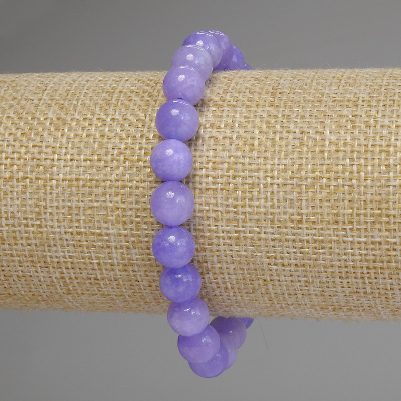 Bransoletka z akwamarynu – gładkie kuleczki o średnicy 8 mm, długość 18 cm, elastyczna