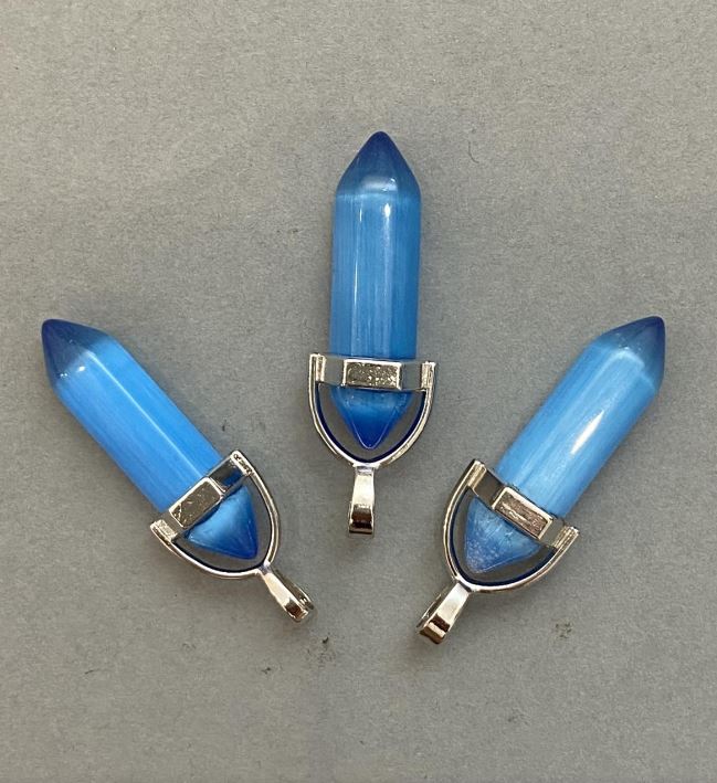 Wisiorek Kocie Oko o sześciokątnym kształcie kryształu, kula, 8×31×41 mm+