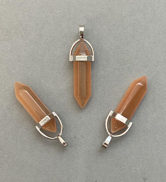 Wisiorek z kamienia Kocie Oko, sześciokątny kryształ, kula, 8×31×41 mm+