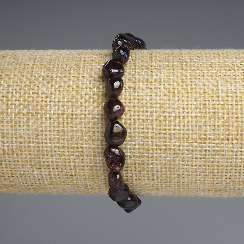 Bransoletka z granatu fasetowanego, średnica 5–11×5–8 mm, długość 18 cm, elastyczna