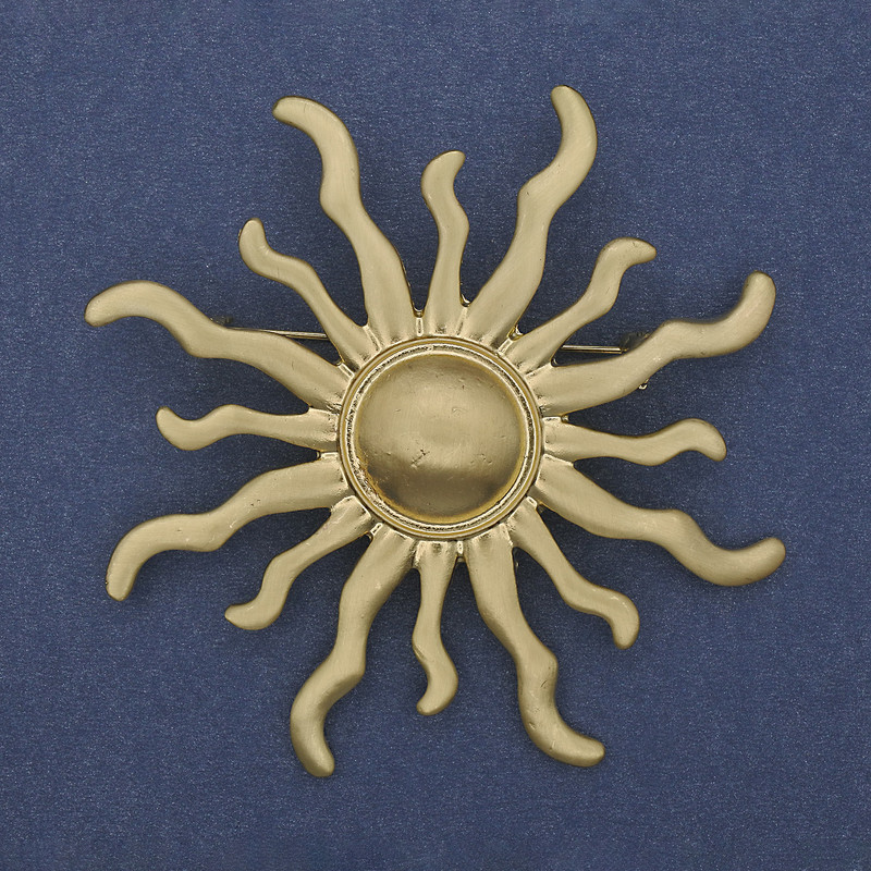 Broszka «Jarilo» złocisty metal, matowa emalia, 69 mm+