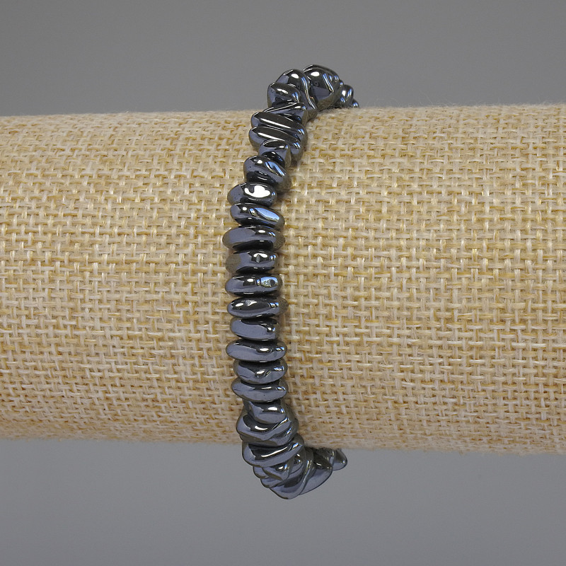 Bransoletka z hematitu galtiwka, średnica 8-9×3 mm, długość 18 cm, elastyczna