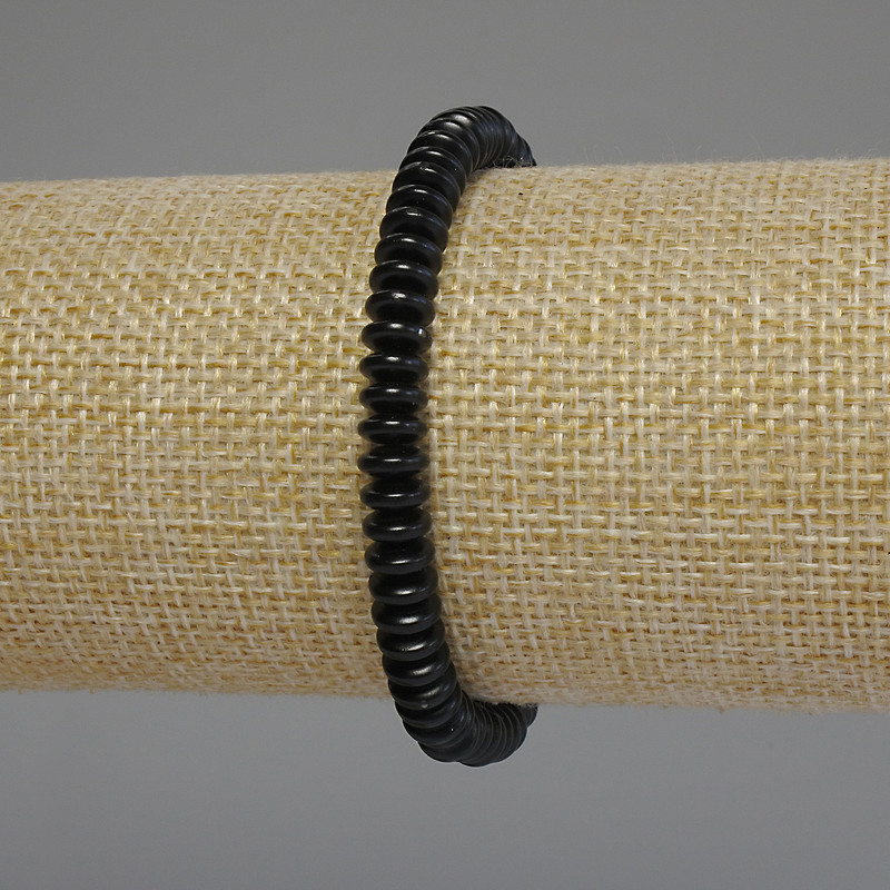 Bransoleta z czarnego hematytu, rondel 18 cm