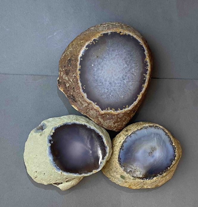 Suvenirowy przekrój naturalnego agatu dymnego (cena za 1 szt.) waga od 300 g