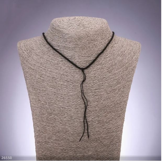 Czarny sznurek na szyję, średnica 2,5 mm, długość 50 cm