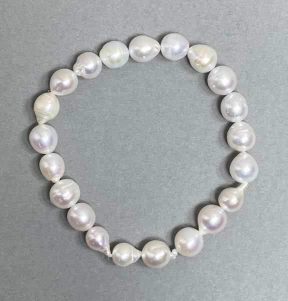 Bransoletka z pereł rzecznych 6,5–8×8–9 mm, długość 18 cm, na elastycznej gumce