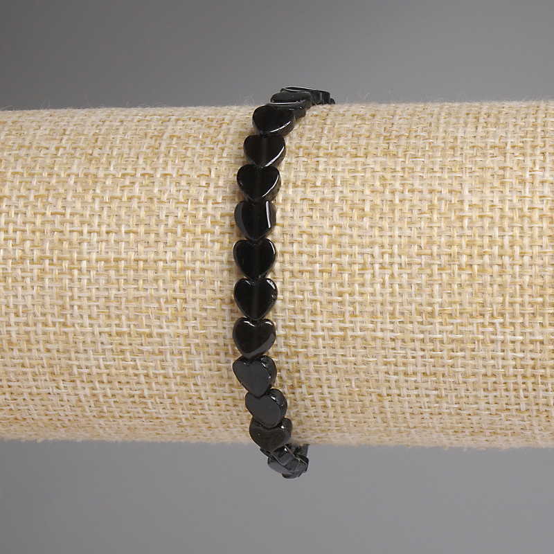 Bransoletka z topazem dymnym w kształcie serc