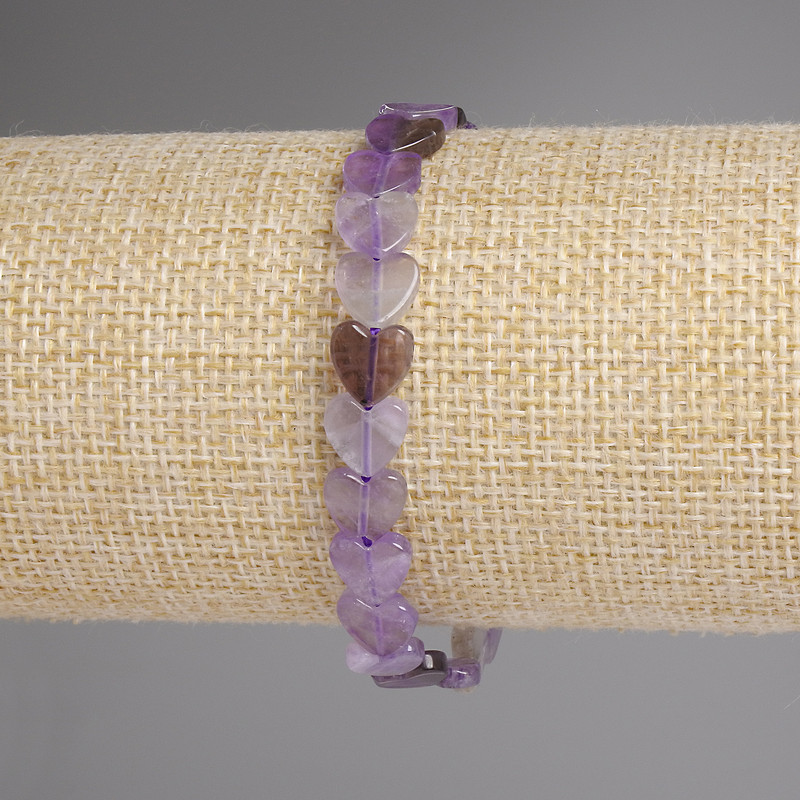 Bransoletka z ametystu w kształcie serc