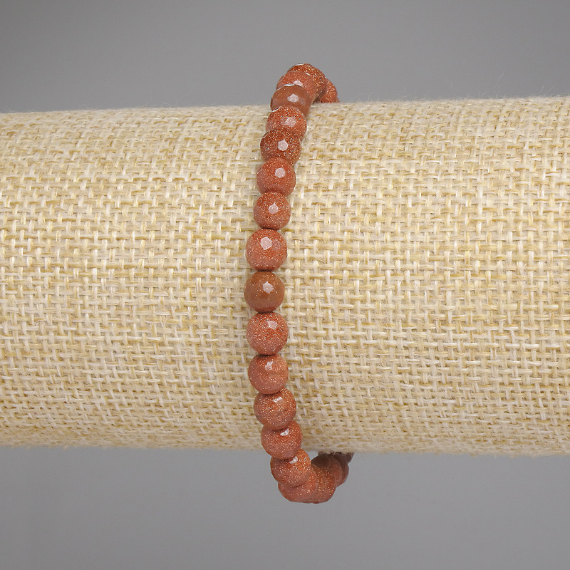 Bransoletka z awenturytu „Złoty piasek”, fasetowana kuleczka o średnicy 6 mm, długość 18 cm, elastyczna