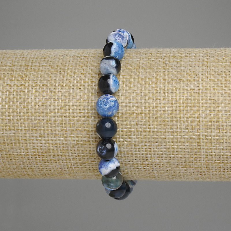 Bransoletka z agatu w kuleczkach 8 mm, długość 18 cm