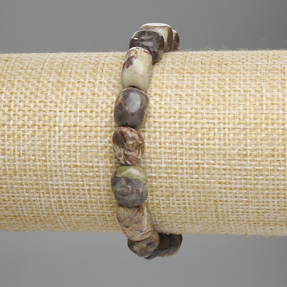 Bransoletka z jaspisu Picasso fasetowana, średnica 9–14×8–10 mm, długość 18 cm, elastyczna