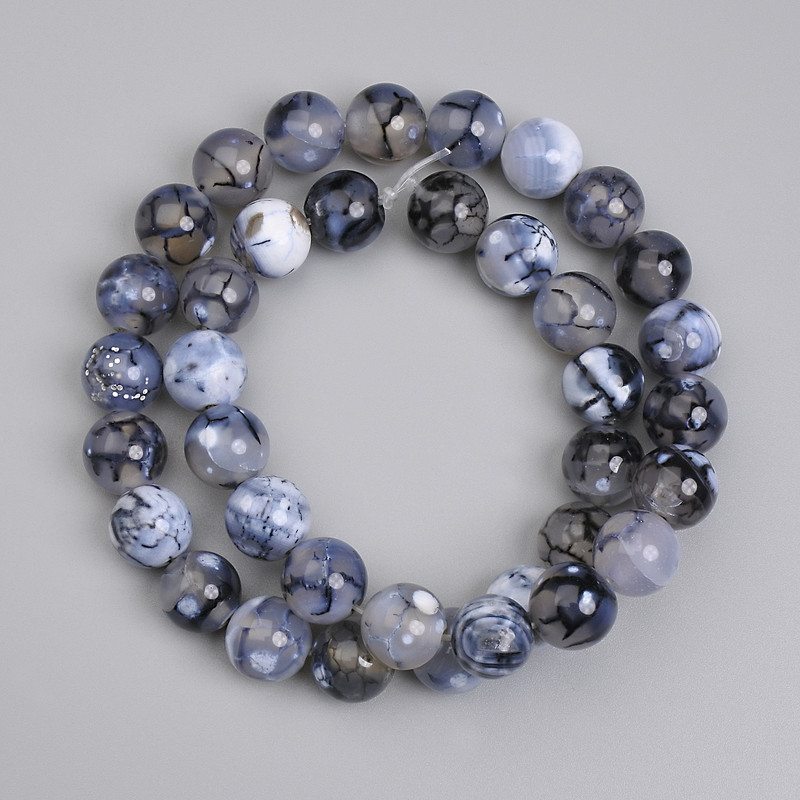 Koraliki agatowe „Żyły Smoka” 10 mm gładkie