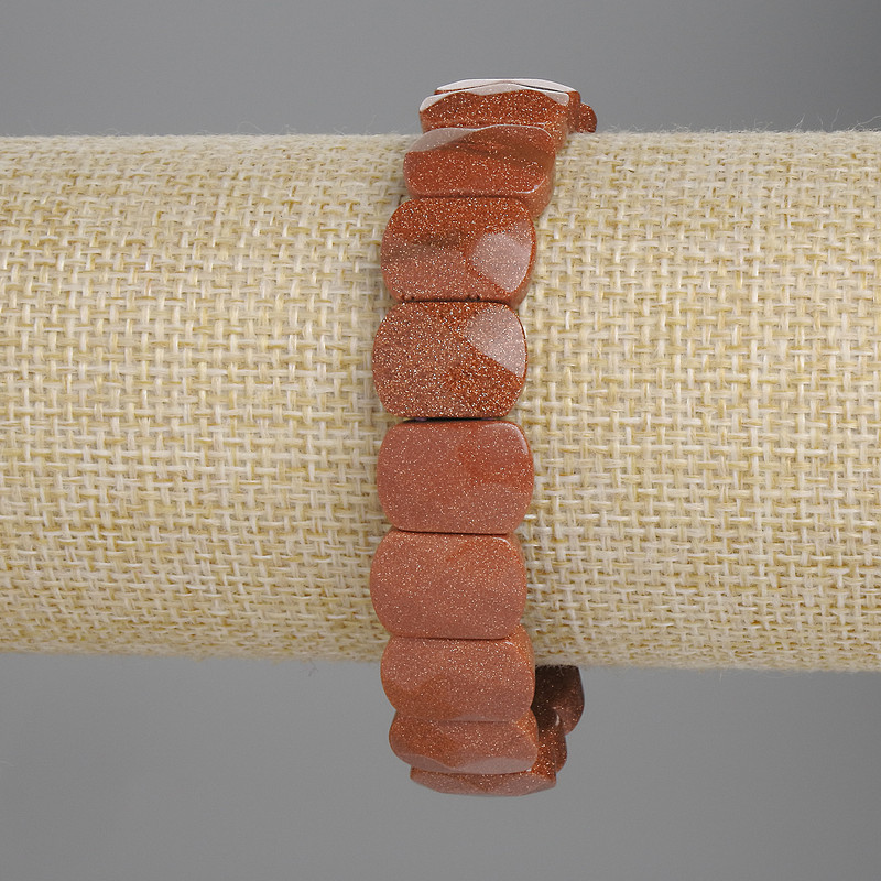 Bransoletka z awenturytem „Złoty piasek” fasetowane ogniwo 14×10 mm, długość 18 cm, elastyczna