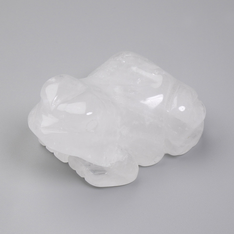 Pamiątkowa statuetka «Żaba» z górskiego kryształu 55×30×40 mm+