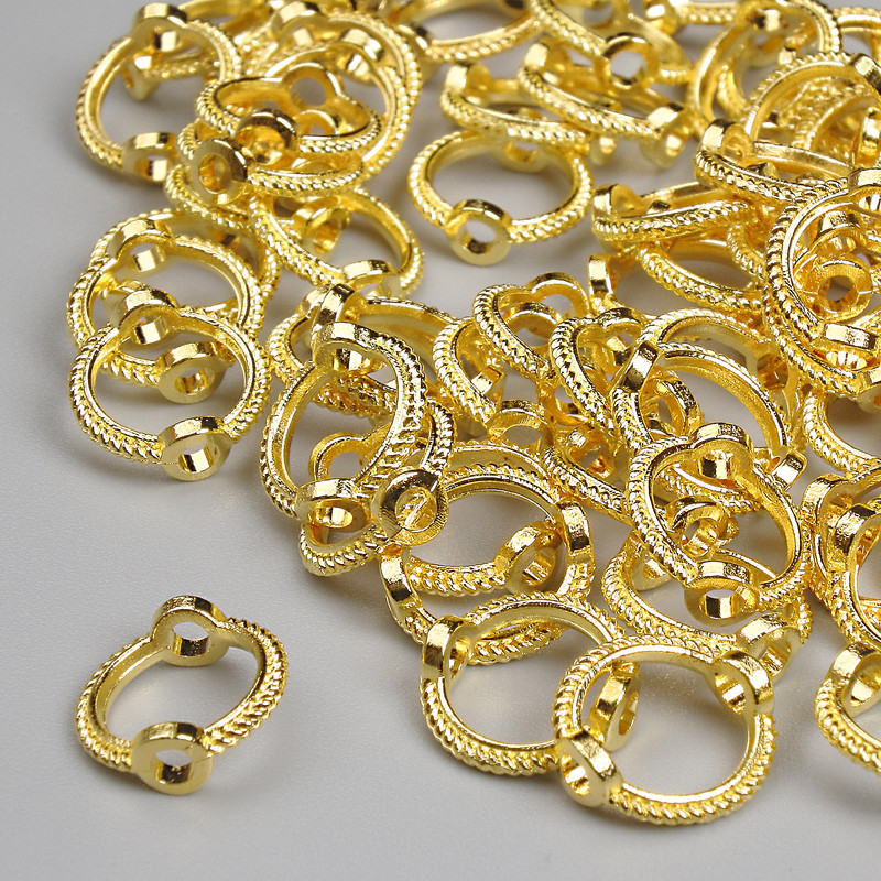 Furnitura: koralik-wstawka okrągła, średnica 8 mm, opakowanie 62 szt. ±, kolor metalu jasne złoto