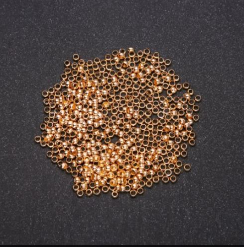 Krympy zaciskowe, średnica 2,5 mm, kolor metalu 'złoto', 200 g