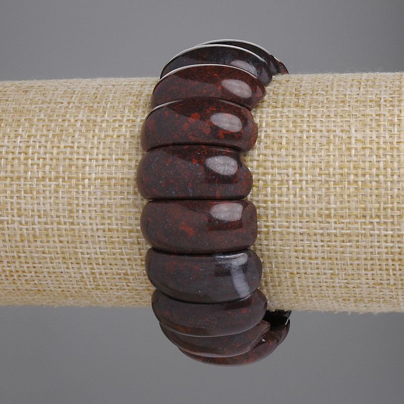 Bransoletka z agatu – ogniwo, średnica 25×10 mm, długość 18 cm, elastyczna