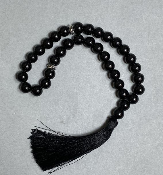 Mala z agatu naturalnego, gładkie kuleczki o średnicy 8 mm, ± 33 koraliki