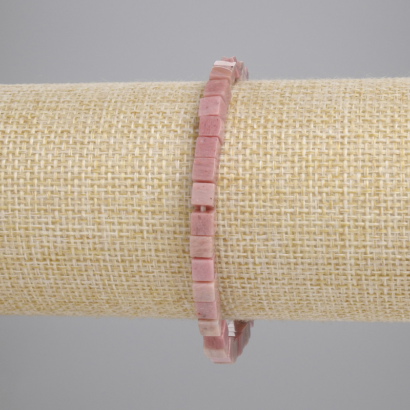 Bransoletka z rodonitu w kostkach 4,5 mm, elastyczna