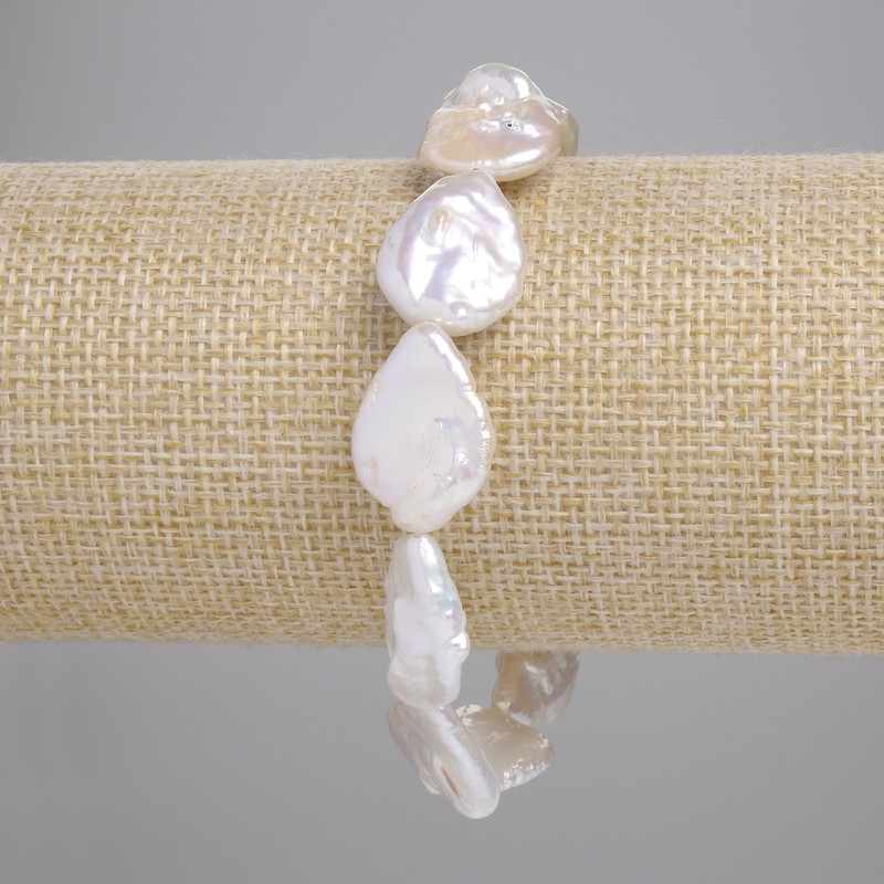 Bransoletka z barokowymi perłami o odcieniu benzynowym, średnica 18,5–21×14,5 mm, długość 18 cm ± (elastyczna)