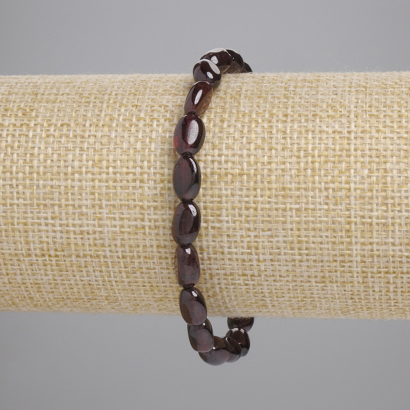 Bransoletka z granatu fasetowanego, średnica 9x6 mm, długość 18 cm, elastyczna