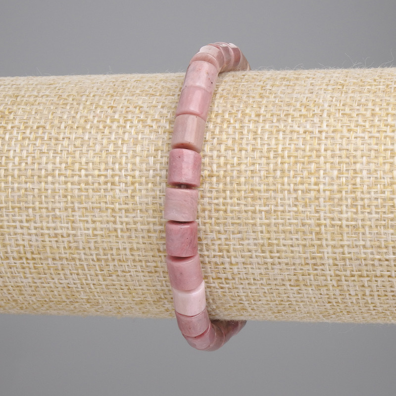 Bransoletka z ródonitu cylindryczna, średnica 6×6 mm ± (rozciągliwa), długość 18 cm