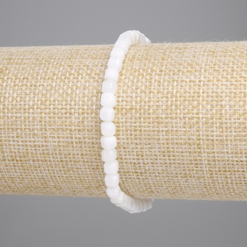 Bransoletka z adularu – szlifowane kostki, średnica 4×4 mm, długość 18 cm, elastyczna