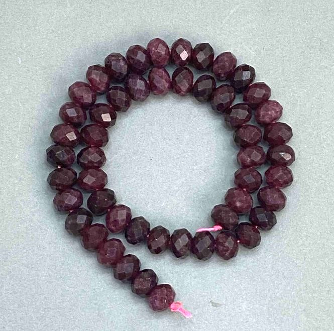 Koraliki turmalinu fasetowane w kształcie rondeli 10x7,5 mm, długość 37 cm na nitce