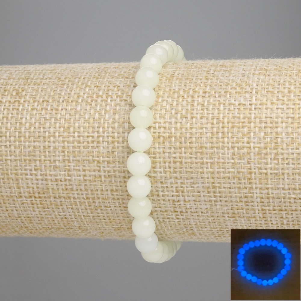 Bransoletka z onyksu (niebieska poświata) gładka kulka, średnica 6 mm, długość około 18 cm, elastyczna