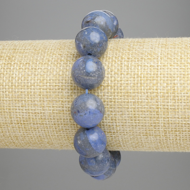 Bransoletka z porowatego koralu, gładka kulka 14 mm, długość ok. 18 cm, elastyczna