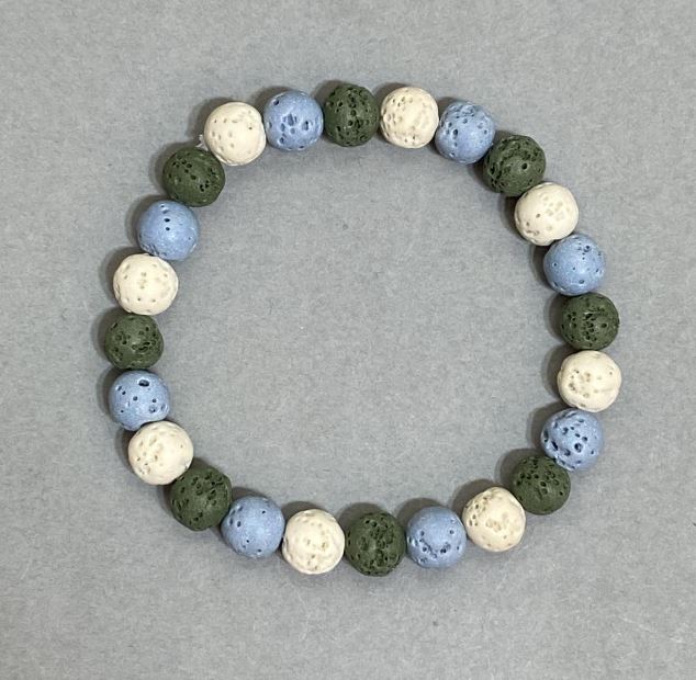 Bransoletka z lawy wulkanicznej – kuleczki 8 mm, długość 18 cm, elastyczna