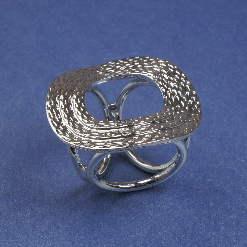 Broszka-zacisk do szalików i chustek 37 mm ±, srebrzysty metalowy klips, średnica 21 mm+