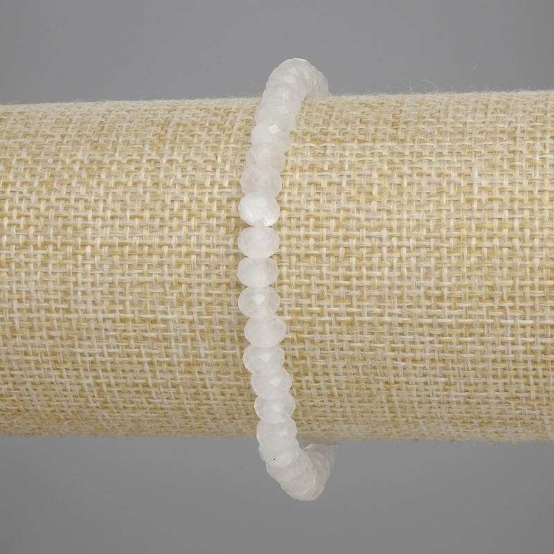 Bransoletka z górskiego kryształu, fasetowany rondel, średnica ok. 6×4 mm, długość ok. 18 cm, na elastycznej bazie