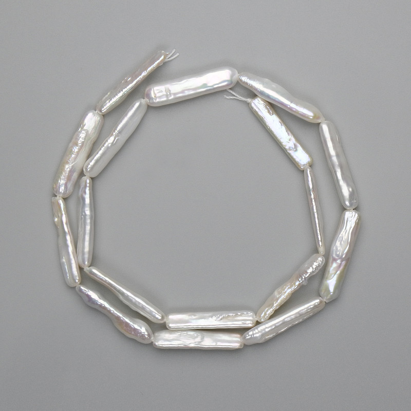 Barokowe perły na nitce z odcieniem benzynowym 23-25×5, 5-6 mm, długość ok. 38 cm