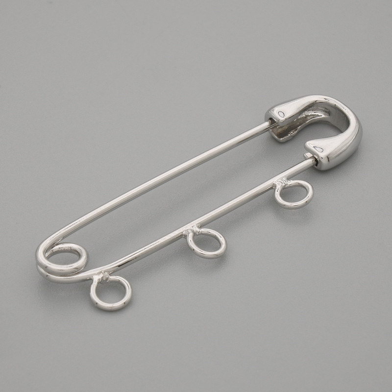 Podstawa do broszki na szpilce 41×12 mm ± srebrzysty metal