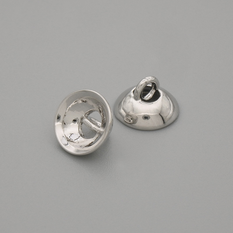 Cena za 1 szt. Końcówka jubilerska do koralików, kolor metalu: srebrny, średnica 8×1 mm, otwór, średnica wewnętrzna 1,8 mm