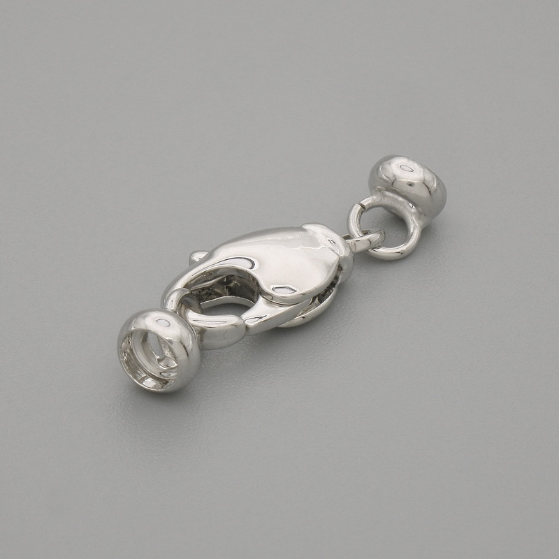 Cena za 1 szt. Zapięcie karabińkowe, średnica 14×6,5 mm, kolor metalu srebrny