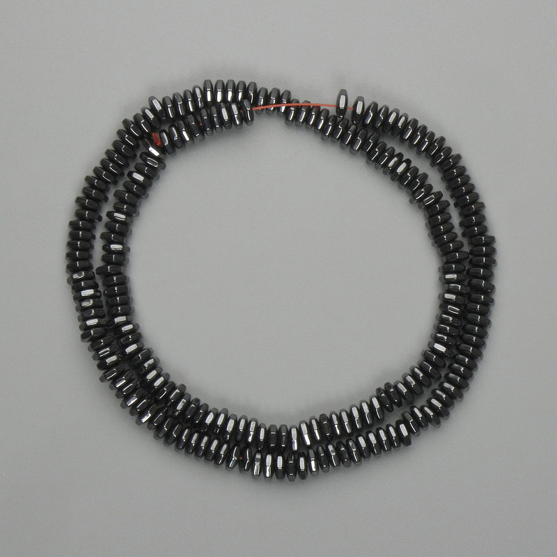 Koraliki hematytu fasetowane w kształcie rondeli 5x1,5 mm, długość 40 cm+-