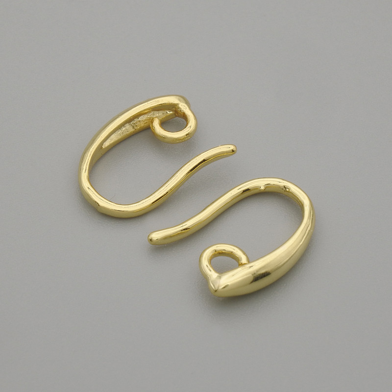 Złocone zapięcia do kolczyków z metalu w kolorze złota 14×2 mm – para