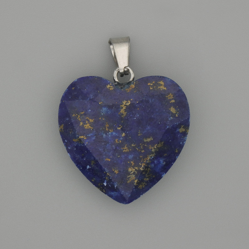 Wisiorek Lapis Lazuli fasetowane serce 20x20 mm+