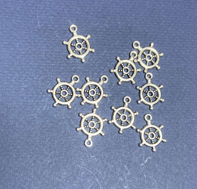 (20 mm) Okucia – Zawieszka w kształcie koła sterowego, 20 mm, opakowanie 22 szt.